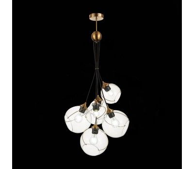 SLE103103-06 Светильник подвесной Золотистый/Прозрачный E27 6*60W SATTURO SLE103103-06 Светильник подвесной Золотистый/Прозрачный E27 6*60W SATTURO