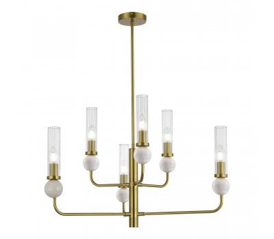 SL1244.303.06 Светильник подвесной ST-Luce латунь/прозрачный E14 6*40W MEDEA