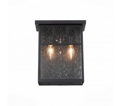 SL079.401.02 Светильник уличный настенный ST-Luce Темный кофе/Прозрачное кракелированное стекло E14 GLAZGO