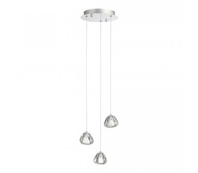 SL6017.101.03 Светильник подвесной ST-Luce Хром/Прозрачный с пузырьками воздуха LED 3*3W 3000K WATERFALL