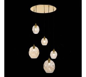 SL1188.303.05 Люстра подвесная ST-Luce Латунь/Коньячный E14/E27 3+2*40W IDESIA