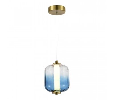 SL1193.323.01 Подвес ST-Luce Латунь/Голубой LED 1*10,8W 3000K SUMMER