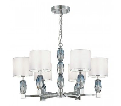 SL1759.103.06 Люстра подвесная ST-Luce Хром, Голубой/Белый E14 6*40W LINGOTTI SL1759.103.06 Люстра подвесная ST-Luce Хром, Голубой/Белый E14 6*40W LINGOTTI