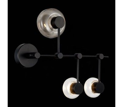 SL6005.401.03 Светильник настенно-потолочный ST-Luce Черный/Дымчатый, Прозрачный LED 3*3W 3000K VALLO SL6005.401.03 Светильник настенно-потолочный ST-Luce Черный/Дымчатый, Прозрачный LED 3*3W 3000K VALLO