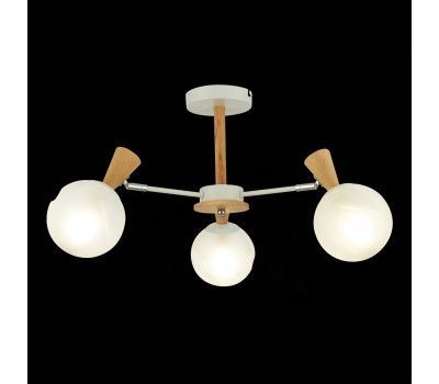 SLE220702-03 Светильник потолочный Белый, Светлое дерево/Белый E14 3*40W CATANIA