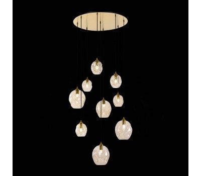 SL1188.303.09 Люстра подвесная ST-Luce Латунь/Коньячный E14/E27 5+4*40W IDESIA