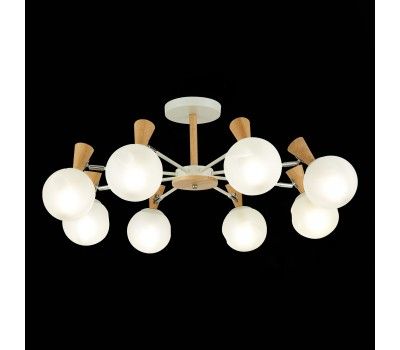 SLE220702-08 Светильник потолочный Белый, Светлое дерево/Белый E14 8*40W CATANIA