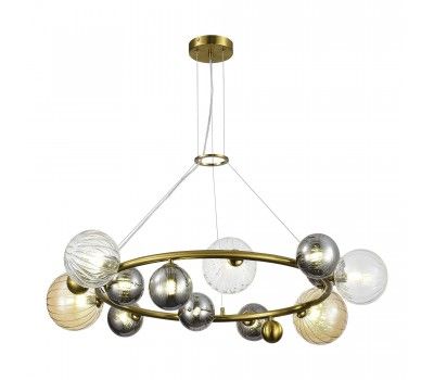 SL1515.303.12 Светильник подвесной ST-Luce Латунь/Янтарный,Дымчатый,Прозрачный G9 12*5W 4000K SPHERE