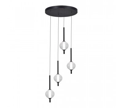SL6120.403.04 Светильник подвесной ST-Luce Черный/Прозрачное кракелированное стекло LED 4*8,5W 3000K PEEK SL6120.403.04 Светильник подвесной ST-Luce Черный/Прозрачное кракелированное стекло LED 4*8,5W 3000K PEEK