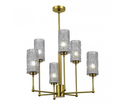 SL1240.303.06 Люстра подвесная ST-Luce Латунь/Дымчатый E27 6*60W GACCIOLO SL1240.303.06 Люстра подвесная ST-Luce Латунь/Дымчатый E27 6*60W GACCIOLO