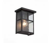 SL079.401.01 Светильник уличный настенный ST-Luce Темный кофе/Прозрачное кракелированное стекло E27 GLAZGO