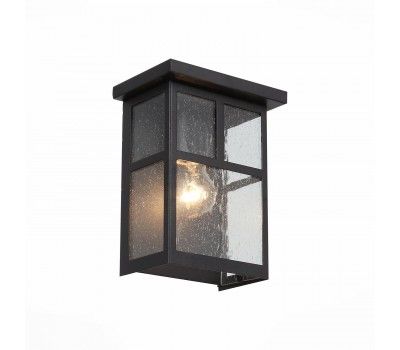 SL079.401.01 Светильник уличный настенный ST-Luce Темный кофе/Прозрачное кракелированное стекло E27 GLAZGO