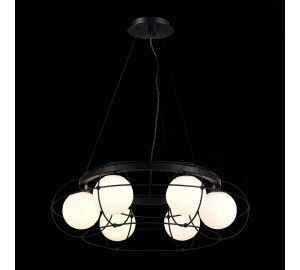 SL1189.403.06 Люстра подвесная ST-Luce Черный/Опал G9 6*5W BEATA