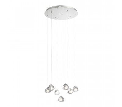 SL6017.101.07 Светильник подвесной ST-Luce Хром/Прозрачный с пузырьками воздуха LED 7*3W 3000K WATERFALL