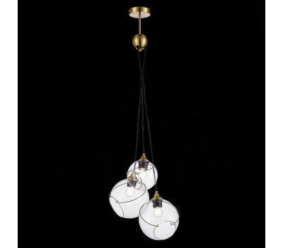 SLE103113-03 Светильник подвесной Золотистый/Прозрачный E27 3*60W SATTURO SLE103113-03 Светильник подвесной Золотистый/Прозрачный E27 3*60W SATTURO