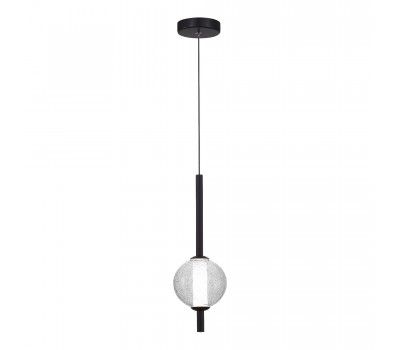 SL6120.403.01 Светильник подвесной ST-Luce Черный/Прозрачное кракелированное стекло LED 1*8,5W 3000K PEEK SL6120.403.01 Светильник подвесной ST-Luce Черный/Прозрачное кракелированное стекло LED 1*8,5W 3000K PEEK