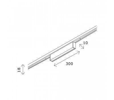 ST665.446.08 Магнитный трековый светильник Черный LED 1*8W 4000K 250Lm Ra>80 100° IP20 L300xW10xH18 SUPER5