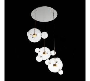 SL1133.203.03 Светильник подвесной ST-Luce Белый,Латунь/Прозрачный LED 3*14W 3000K  (из 4-х коробок) BOPONE