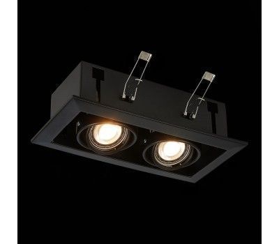 ST250.448.02 Св-к встр. Черный GU10 2*50W  L245xW126xH70 220V Без ламп Встраиваемые светильники