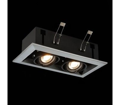 ST250.148.02 Св-к встр. Черный GU10 2*50W  L245xW126xH70 220V Без ламп Встраиваемые светильники
