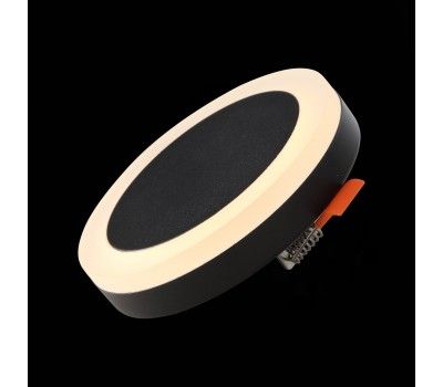 ST104.402.06 Светильник встраиваемый Черный LED 1*6W 3000K 468Lm Ra>80 120° IP20 D110xH20 170-240V Встраиваемые светильники