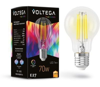 Светодиодная лампа A60 7W 3000K E27 CRI97 Voltega General purpose bulb E27 7W High CRI 7217