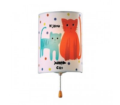 Детский настенный светильник с выключателем и котиками Cats 2279/1W
