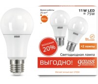 Лампочка LED Elementary A60 11W E27 2700K 1/50 (2 лампы в упаковке) 23211P Лампочка LED Elementary A60 11W E27 2700K 1/50 (2 лампы в упаковке) 23211P