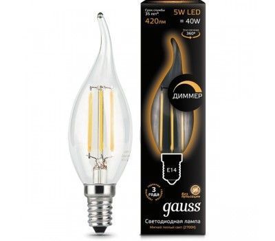 Лампочка LED Filament Candle tailed dimmable E14 5W 2700K 1/10/50 104801105-D