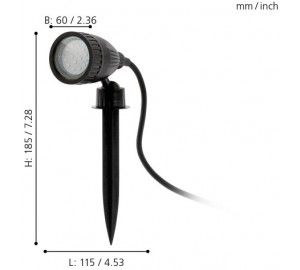 Грунтовый светильник IP44 1-c Eglo Nema 98052 (Умный дом)