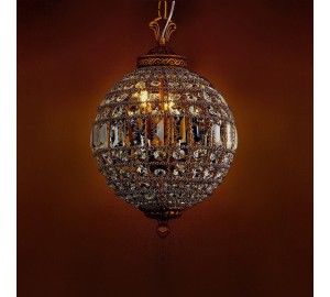 Хрустальный подвесной светильник 108 KR0108P-2 antique brass