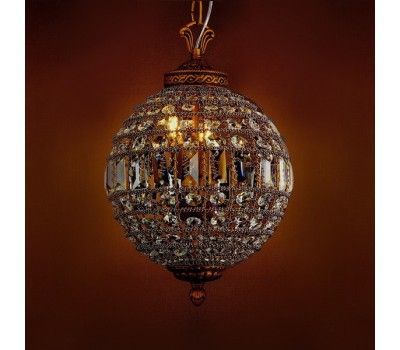 Хрустальный подвесной светильник 108 KR0108P-3 antique brass