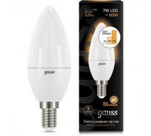 Лампочка LED Candle E14 7W 3000К step dimmable 103101107-S