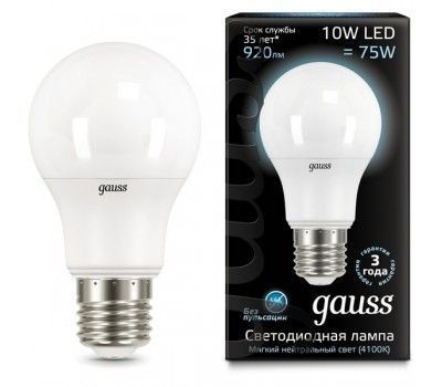 Лампочка LED A60 10W E27 4100K step dimmable 1/10/50 102502210-S