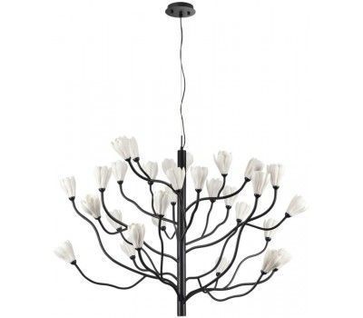 Подвесная люстра Odeon Light Gardi 5090/30 черный матовый/белый/фарфор G4 LED 30*5W