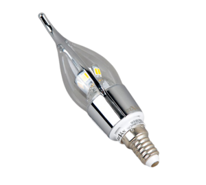 E14-5W-3000K-Q100A Лампы LED (Свеча на ветру хром)