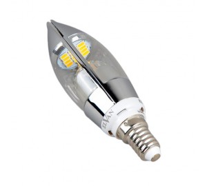 E14-5W-3000K-Dim-Q68 Лампа LED (свеча хром диммируется)