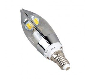 E14-5W-3000K-Q68 Лампа LED (Свеча хром)
